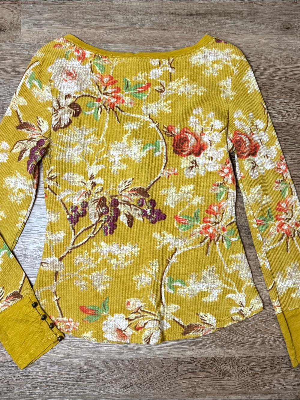 Pilcro Mustard Floral Knit Top - Picture 8 of 8